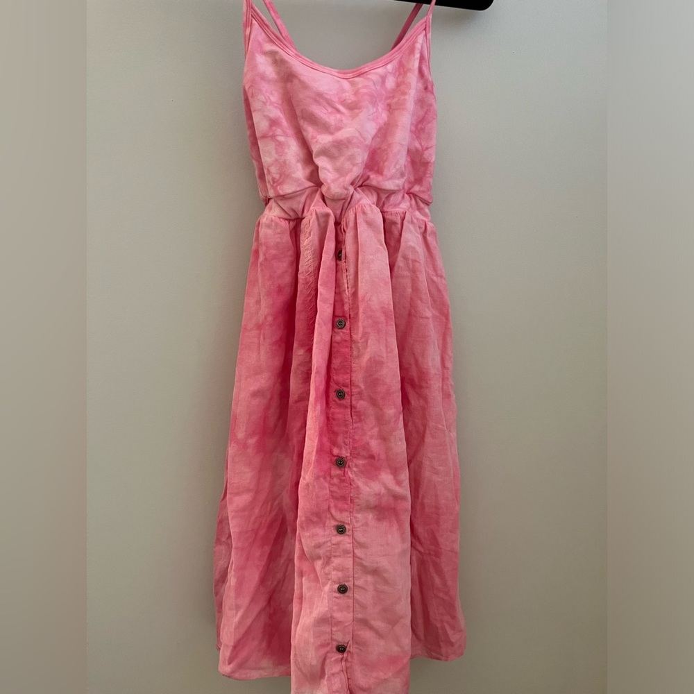New Hard Tail Women’s Pink Button-Up dress Double Skirt NWOT